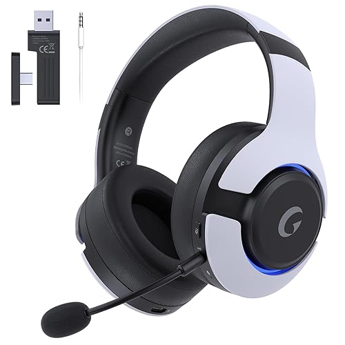 Gtheos Wireless Gaming Headset for ps5, ps4, Elden Ring, PC, Mac, Switch, Bluetooth 5.3 Gaming Headphones with Noise Canceling Microphone, 45H