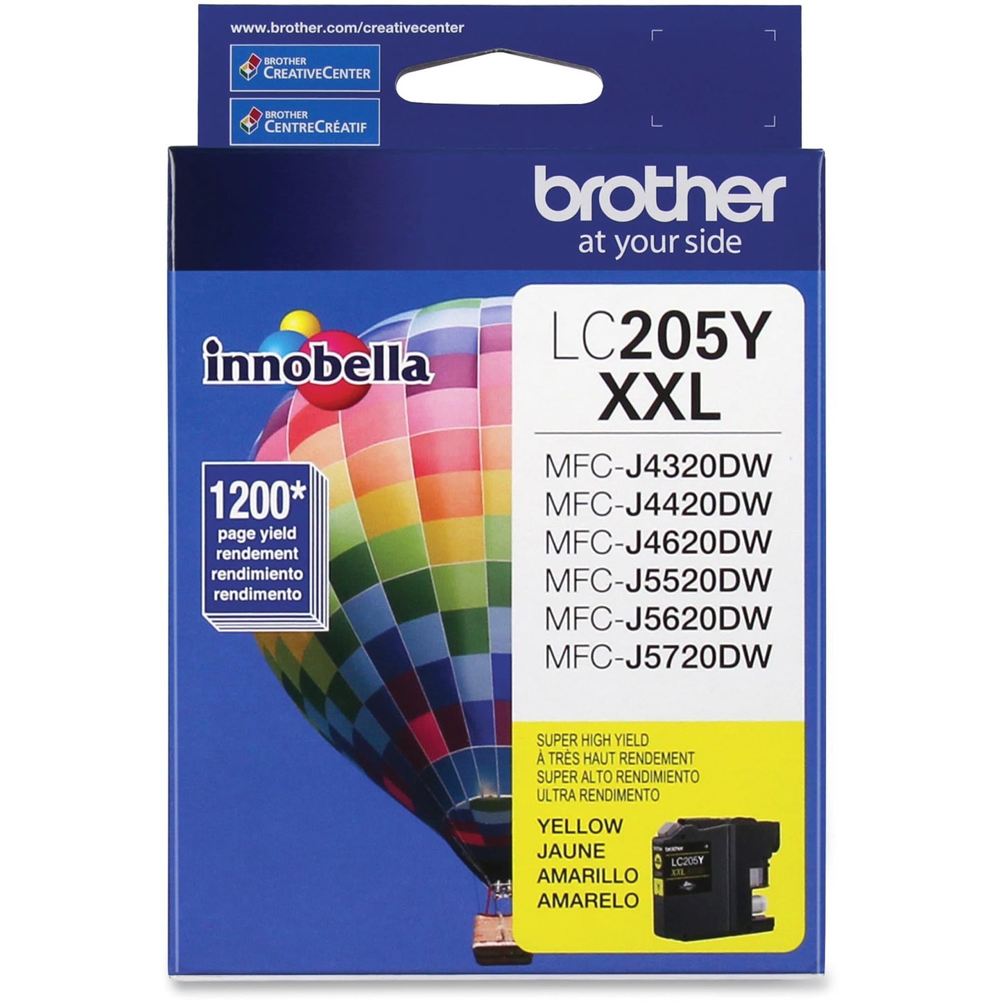 Brother Printer LC205Y Super High Yield Ink Cartridge, Yellow, 1200 PAGES
