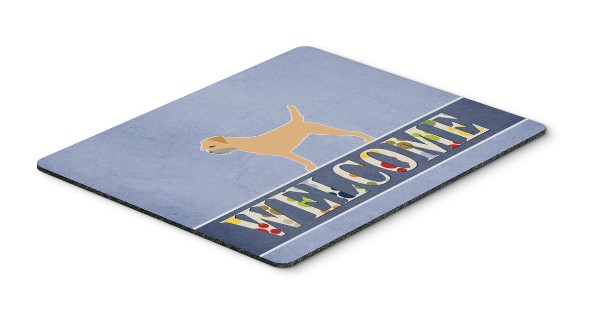 Caroline's Treasures BB5493MP Border Terrier Welcome Mouse Pad, Hot Pad or Trivet for Home Office Gaming Working Computers Laptop Mouse Mat,Washable