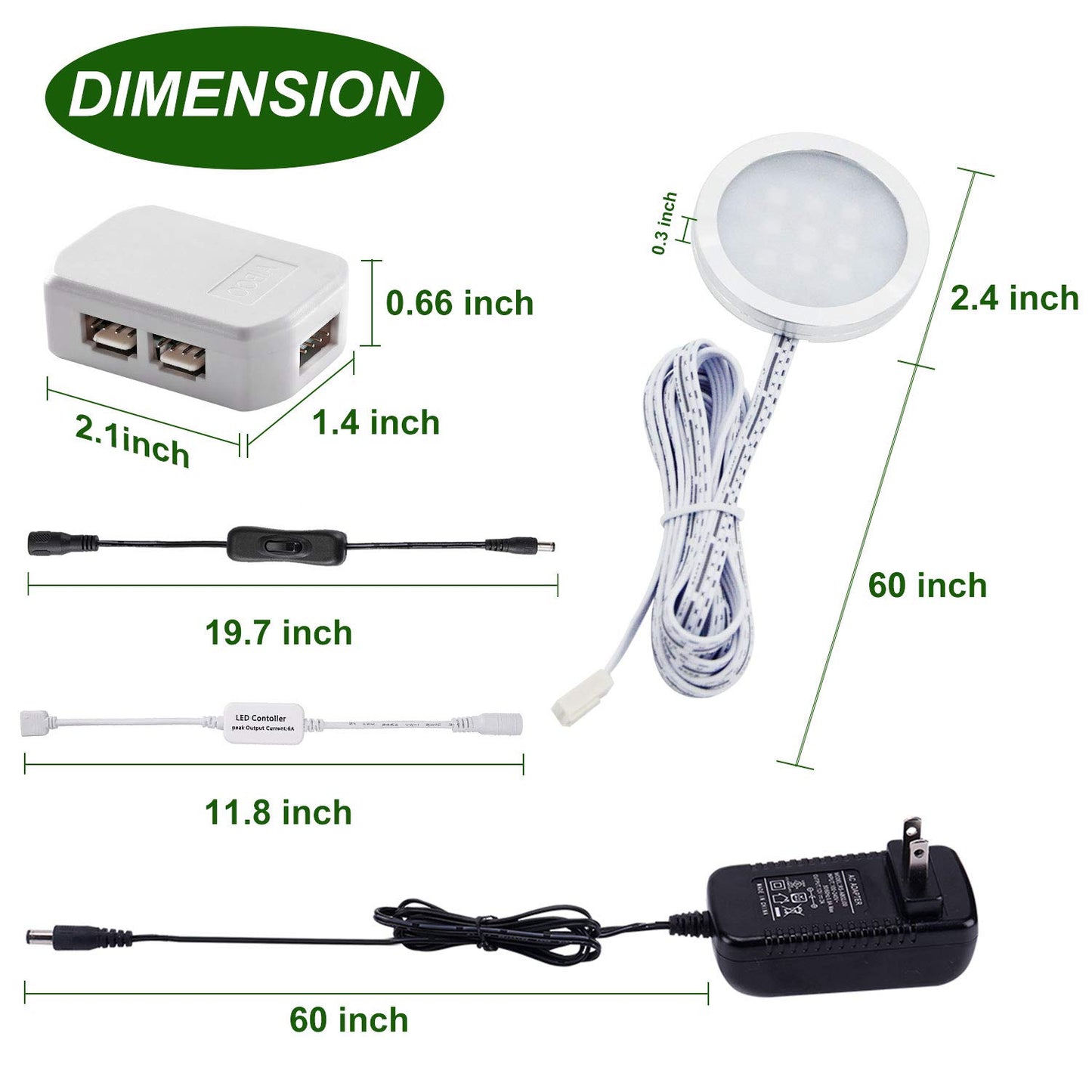AIBOO RGB Color Changing LED Under Cabinet Lights Kit, Aluminum Slim Multi Color Puck Lights for Kitchen Counter Furniture Holiday Ambiance Christmas