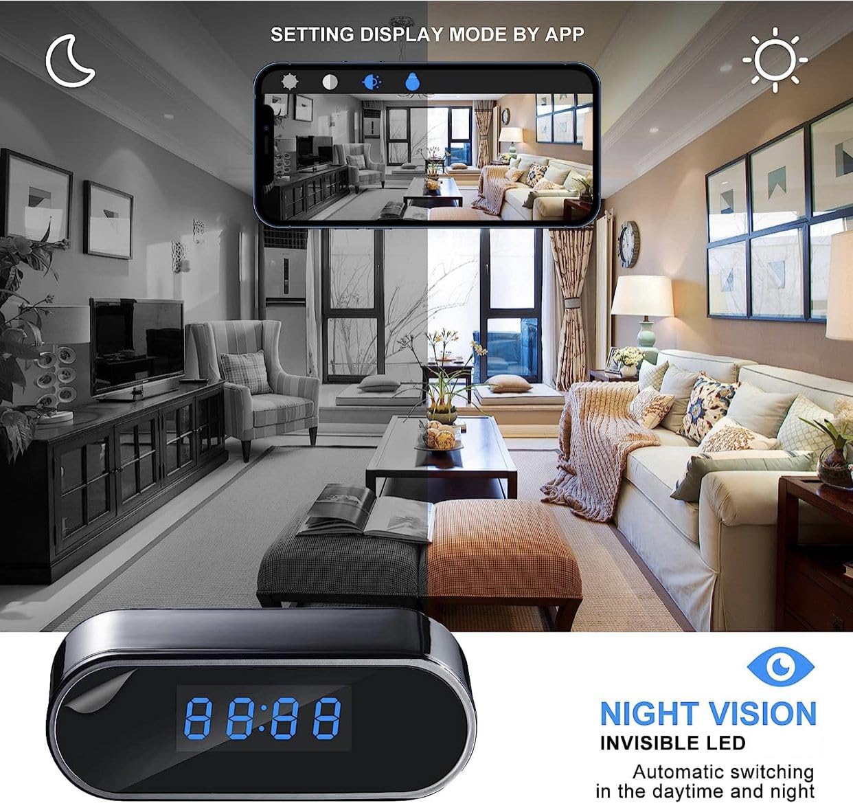 VAIMEST Home Spy Smart 1080P Mini Camera WiFi Security Video Nanny Hidden Baby Monitor Camera Night Vision Motion Detection with App Live Feed