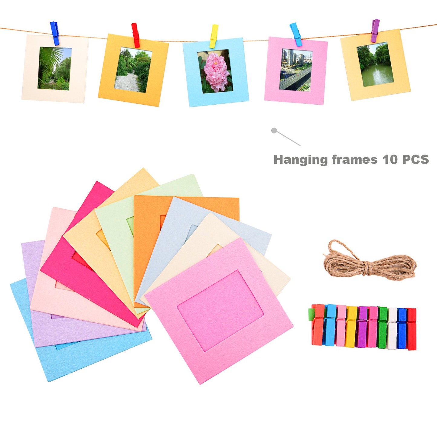 Sunmns Colorful Bundle Kit Accessories Set Compatible with Instax Mini 12 11 9 8 90 70 Camera, Accessory Include Film Stickers, Desk Frames, Hanging