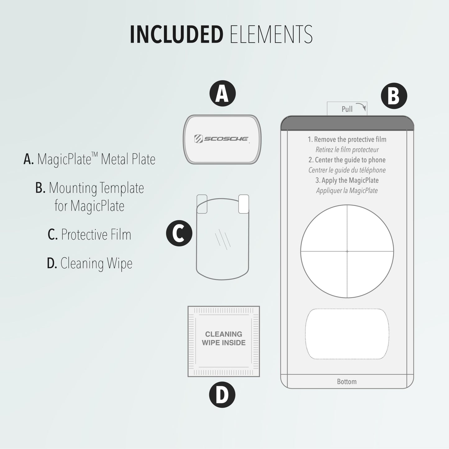 Scosche MPQ5RKi-2PKBP0 MagicPlate Replacement Plate Kit for Scosche MagicMount Magnetic Mount, Non-Magnetic and Charge Mounting Systems