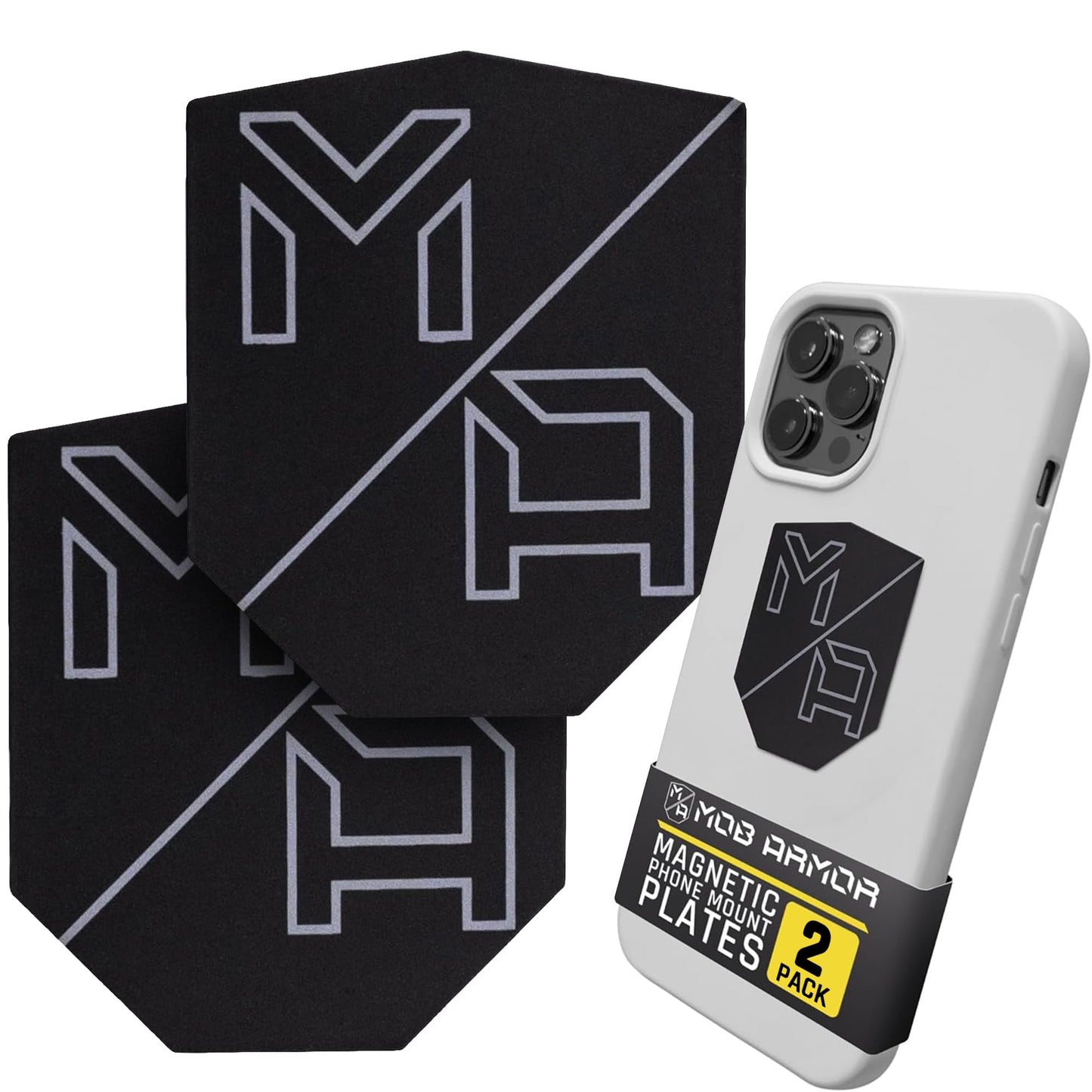Mob Armor MobNetic Plates (2 Pack) - Compatible with Mob Magnetic Phone Mount for Car - Universal Smartphone Mounting Plates - Best Vehicle Accessory
