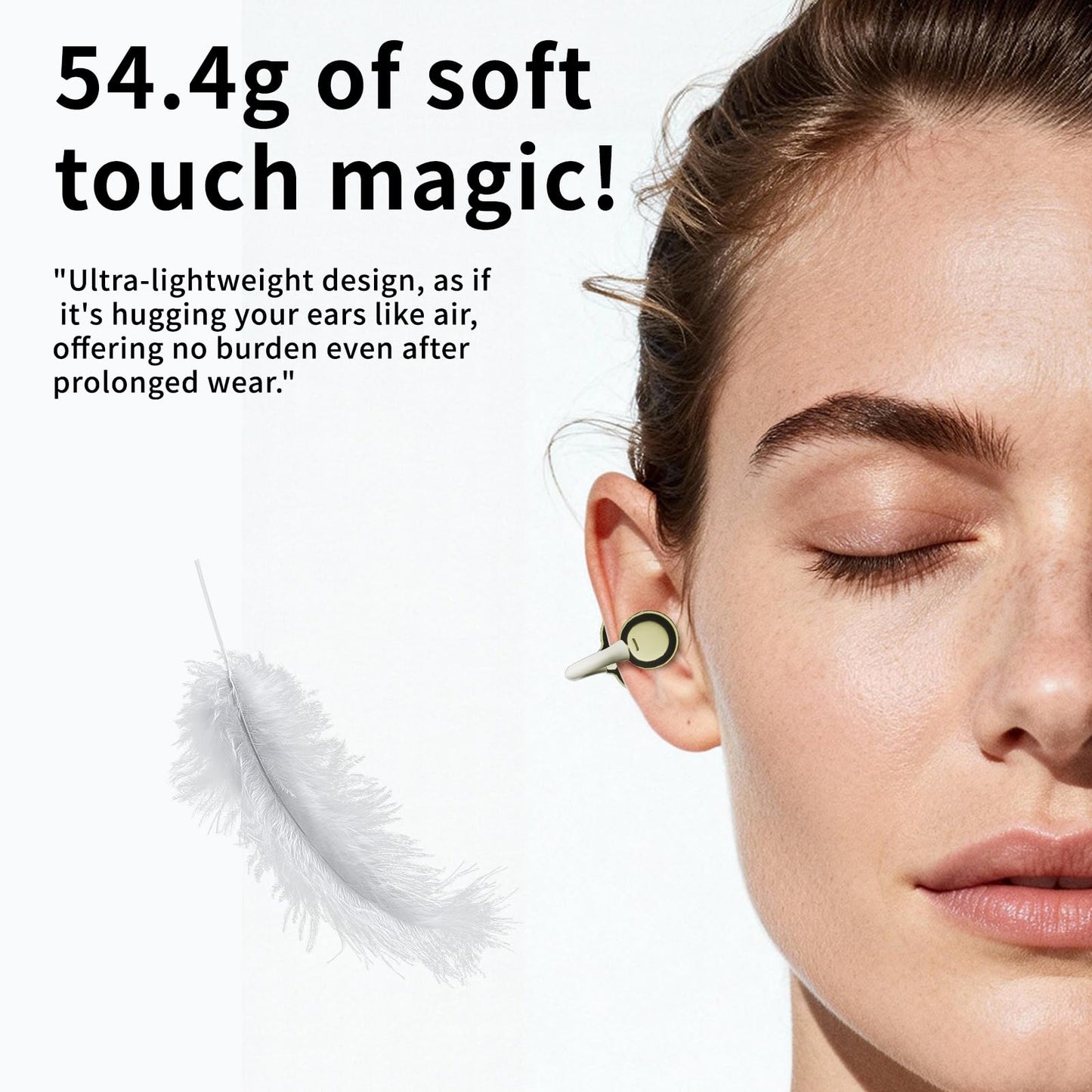 PEICHENG Earbuds Wireless Bluetooth Earphones, 5H Playback 50mAh+400mAh Power Case with Digital Display (Beige)