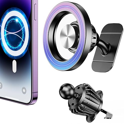 for Magsafe Car Mount Vent?20 Strong Magnets?for iPhone Magnetic Car Mount?360°?Cell Phone Mount for Car?Hands Free?Air Vent Phone Holders for Your