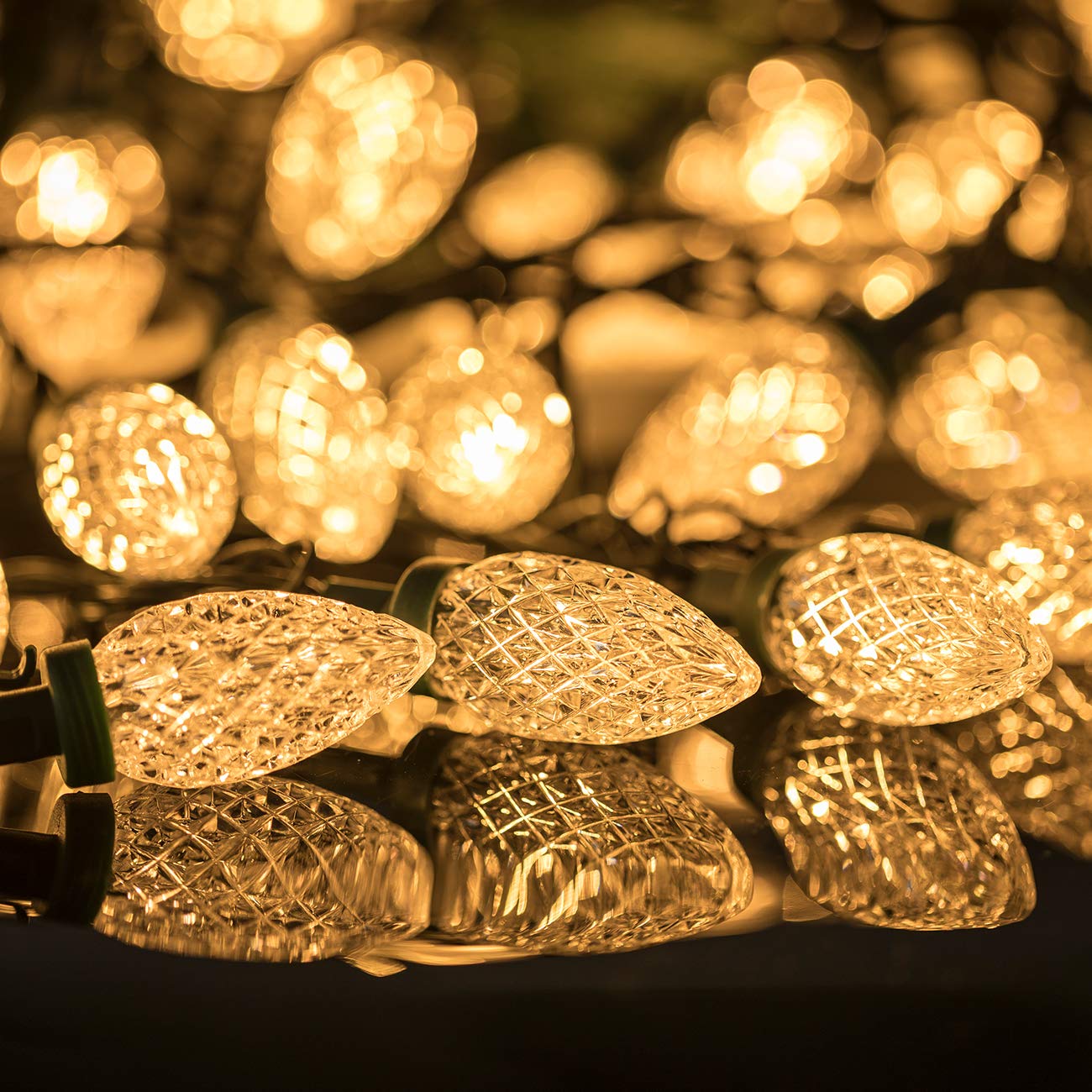 AWQ 100LED 81 FT C9 Christmas String Lights Plug in Fairy Twinkle String Lights 8 Modes Timer Function Waterproof Extendable for Indoor Outdoor