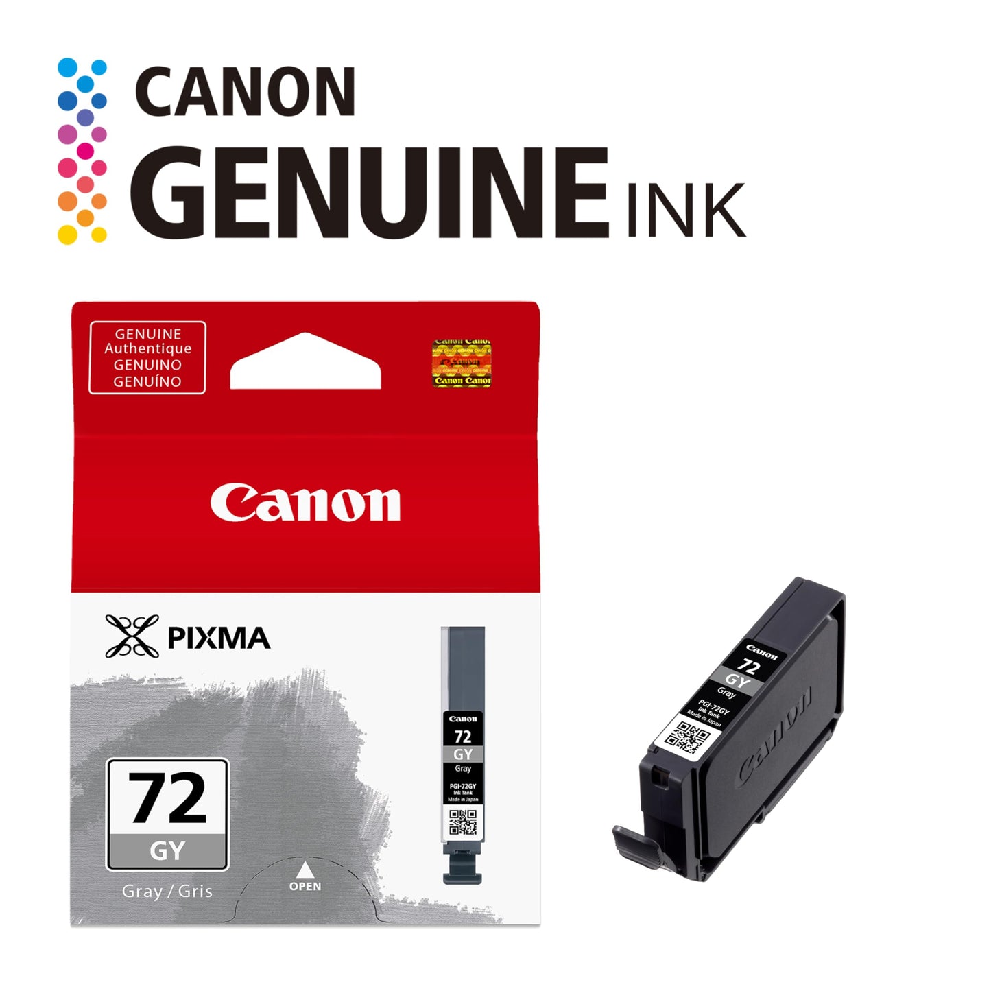 Canon PGI-72 Genuine Gray Ink Tank, Compatible with PIXMA PRO-10 Printers