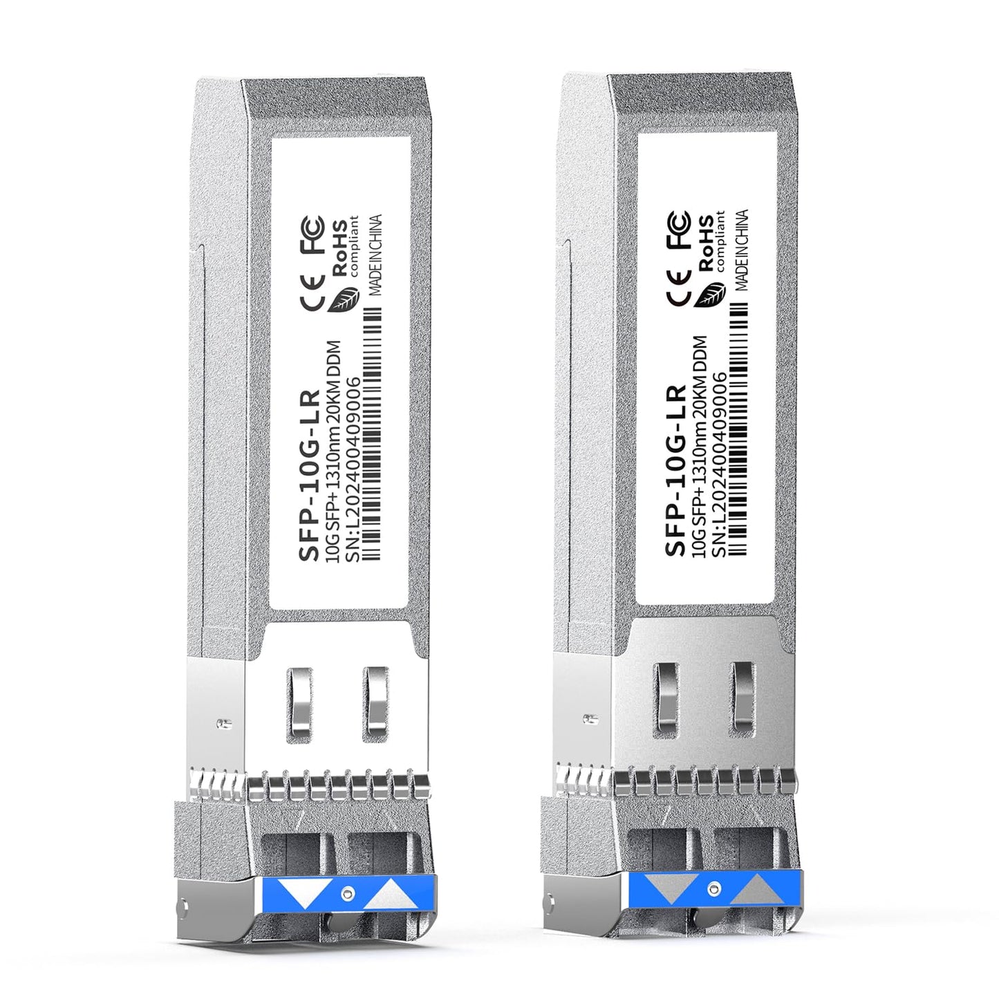 2Pack SFP+ LC 10GBase-LR Transceiver - 10G Single Mode Module, Compatible with Cisco SFP-10G-LR, Ubiquiti UF-SM-10G, Meraki, Mikrotik, Netgear, Aruba