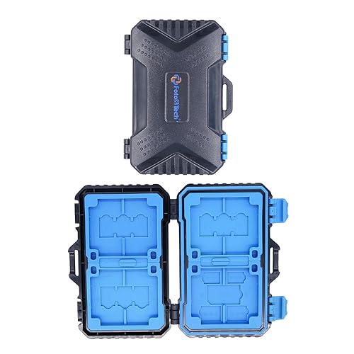 Foto&Tech High Capacity Multi-Format Storage Case - 28 Slot Waterproof Case for SD, CF, TF Cards; Includes Micro SD, SIM Card Holders