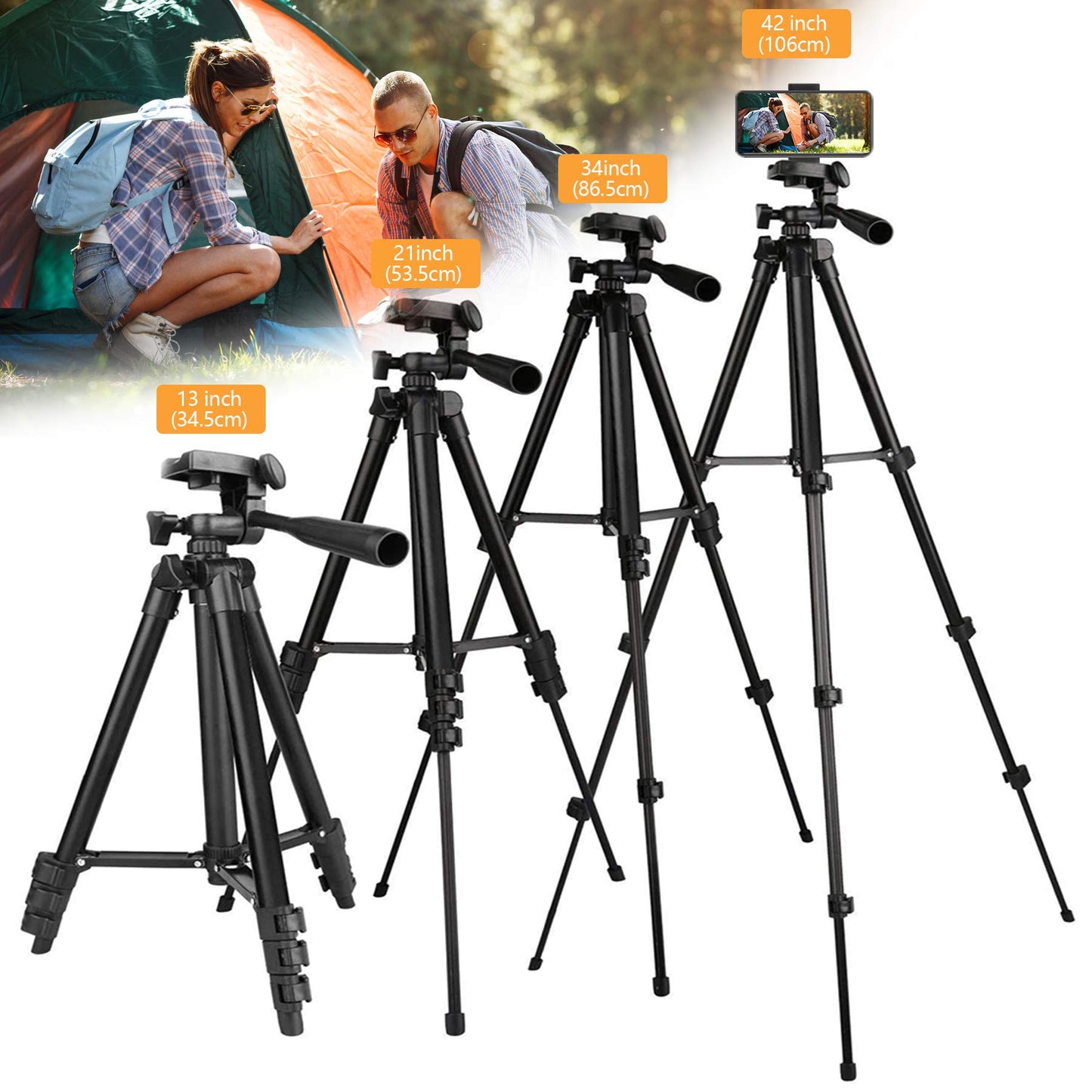 Phone Tripod, LINKCOOL 42 inches Portable Adjustable Cell Phone Tripod Stand with Phone Mount & Wireless Control Remote for iPhone/Android Smartphone