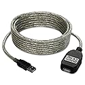 Tripp Lite USB 2.0 Hi-Speed Active Extension Repeater Cable, USB-A (M/F), 16 Feet / 4.88 Meter Cable, Daisy-Chain up to 80 Feet / 24.38 Meters, 3-Year