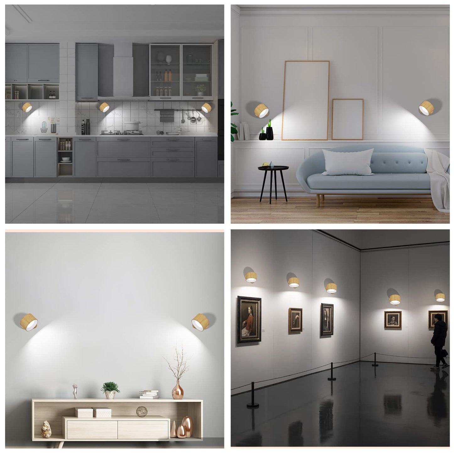 Deyagoo LED Wall Sconce, Wall Mounted Lamp with Rechargeable Battery Operated USB Port 3 Color Temperature & 3 Brightness Level 360°Rotate Magnetic