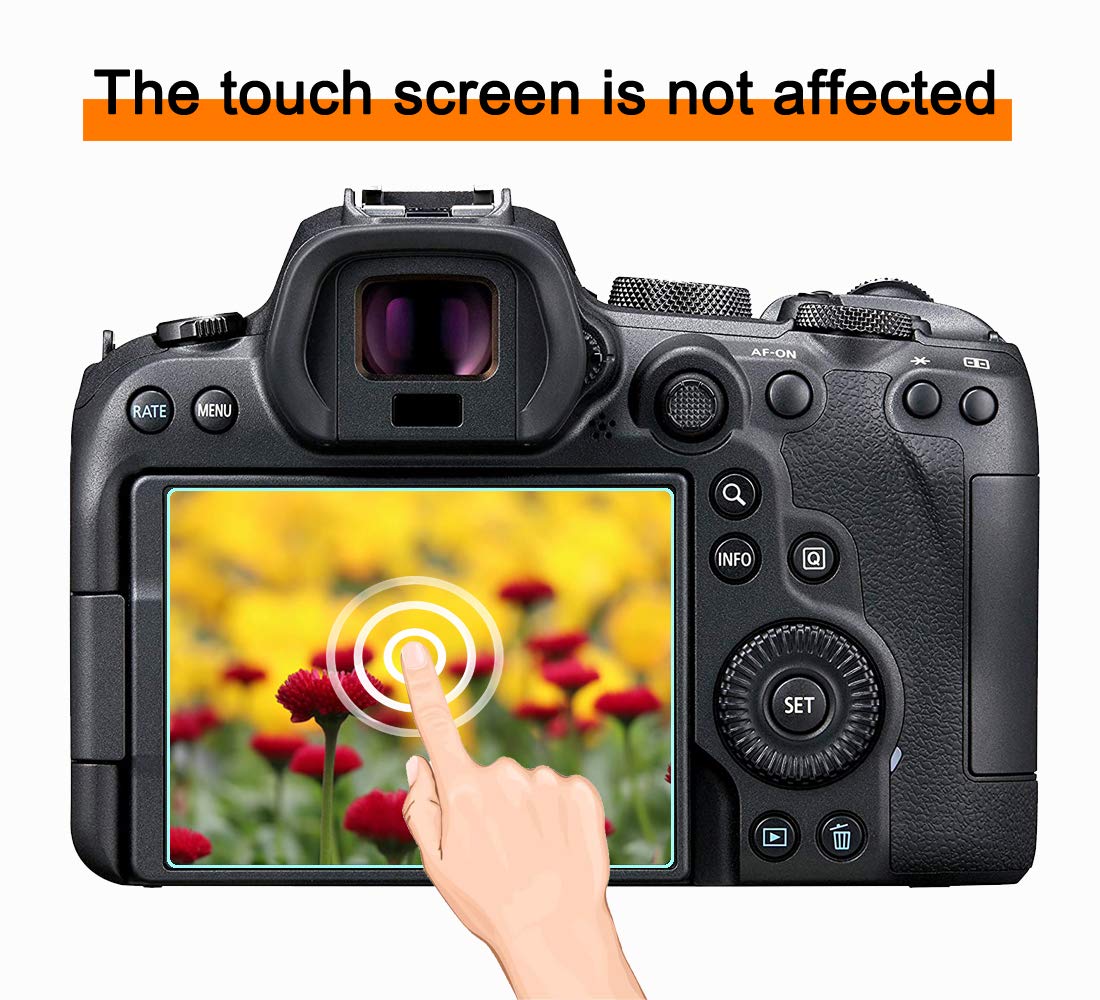 WH1916 6D Screen Protector Compatible for Canon EOS 6D Camera, 9H Tempered Glass Anti-Scratch Anti-Bubble Anti-Dust (3 Pack)