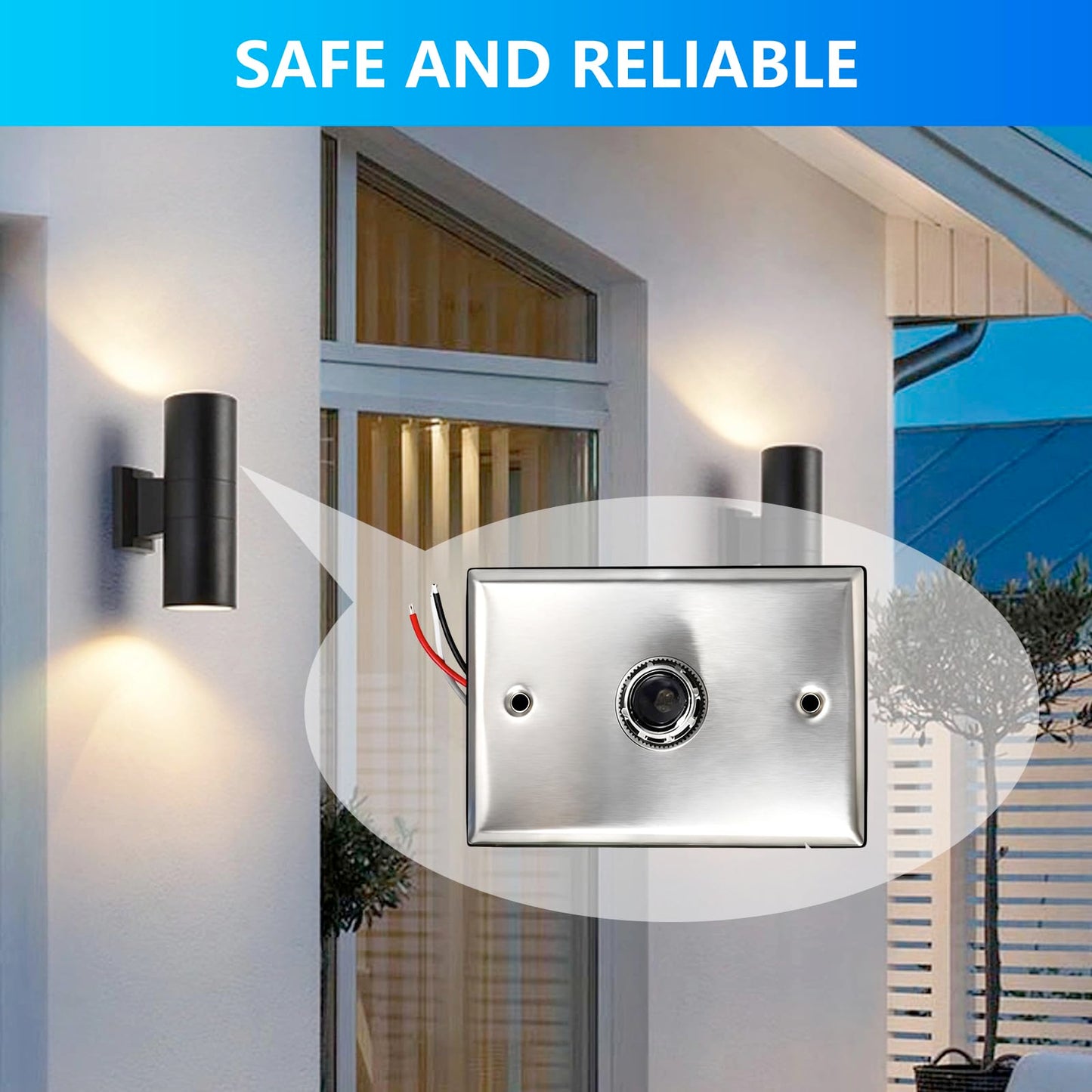 Dusk to Dawn Sensor Photocell Switch for Outdoor Lights, Auto On/Off,120-277V, Weatherproof, Includes Wall Plate & Screws