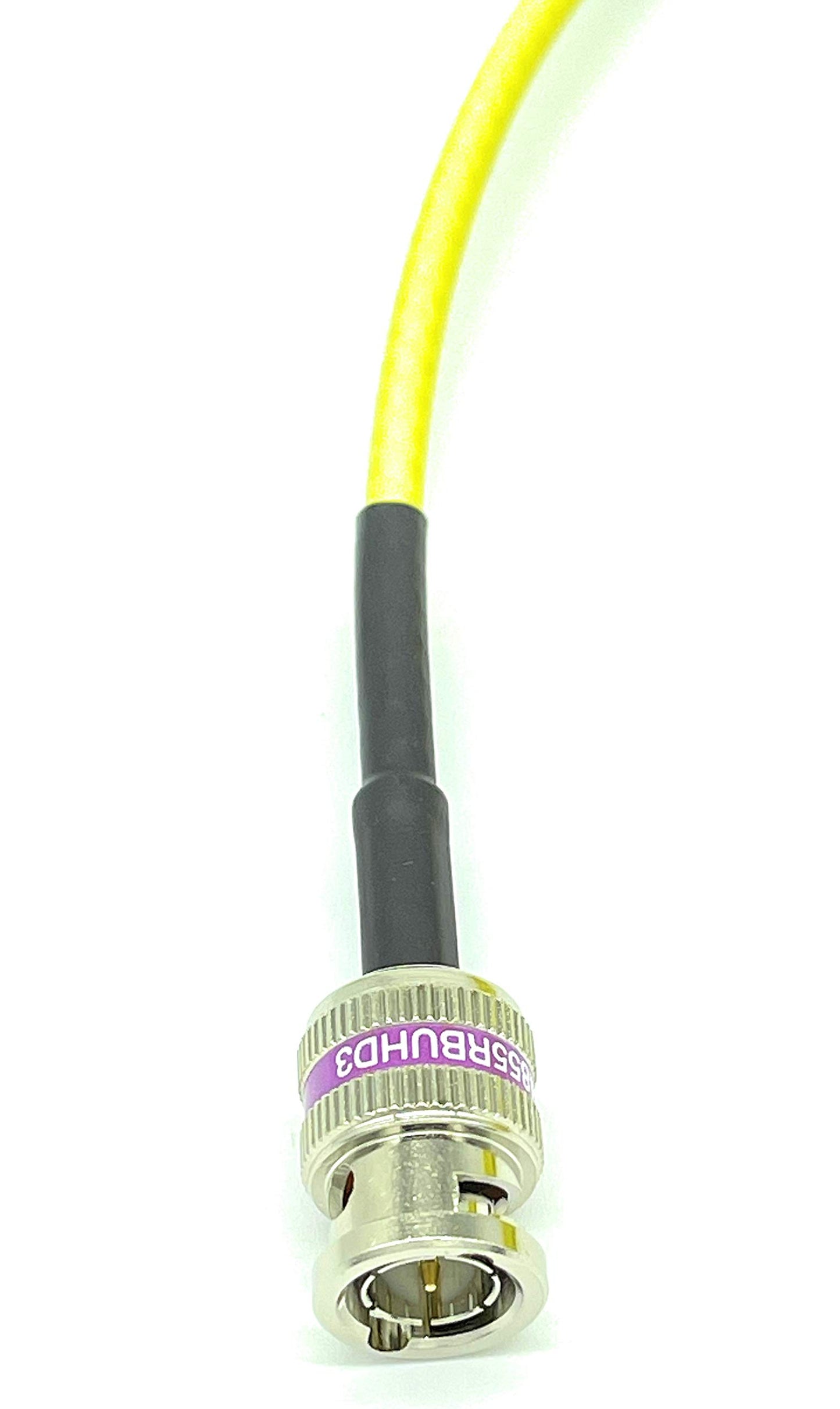 AV-Cables 12G 4K HD SDI BNC - BNC Cable 4855R Mini RG59 (6ft, Yellow)
