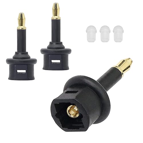 GELRHONR Digital Fiber Optic Toslink to 3.5mm Jack (Mini Toslink),Female to 3.5 mm Mini Male Optical Audio Connector Adapter?3pack?