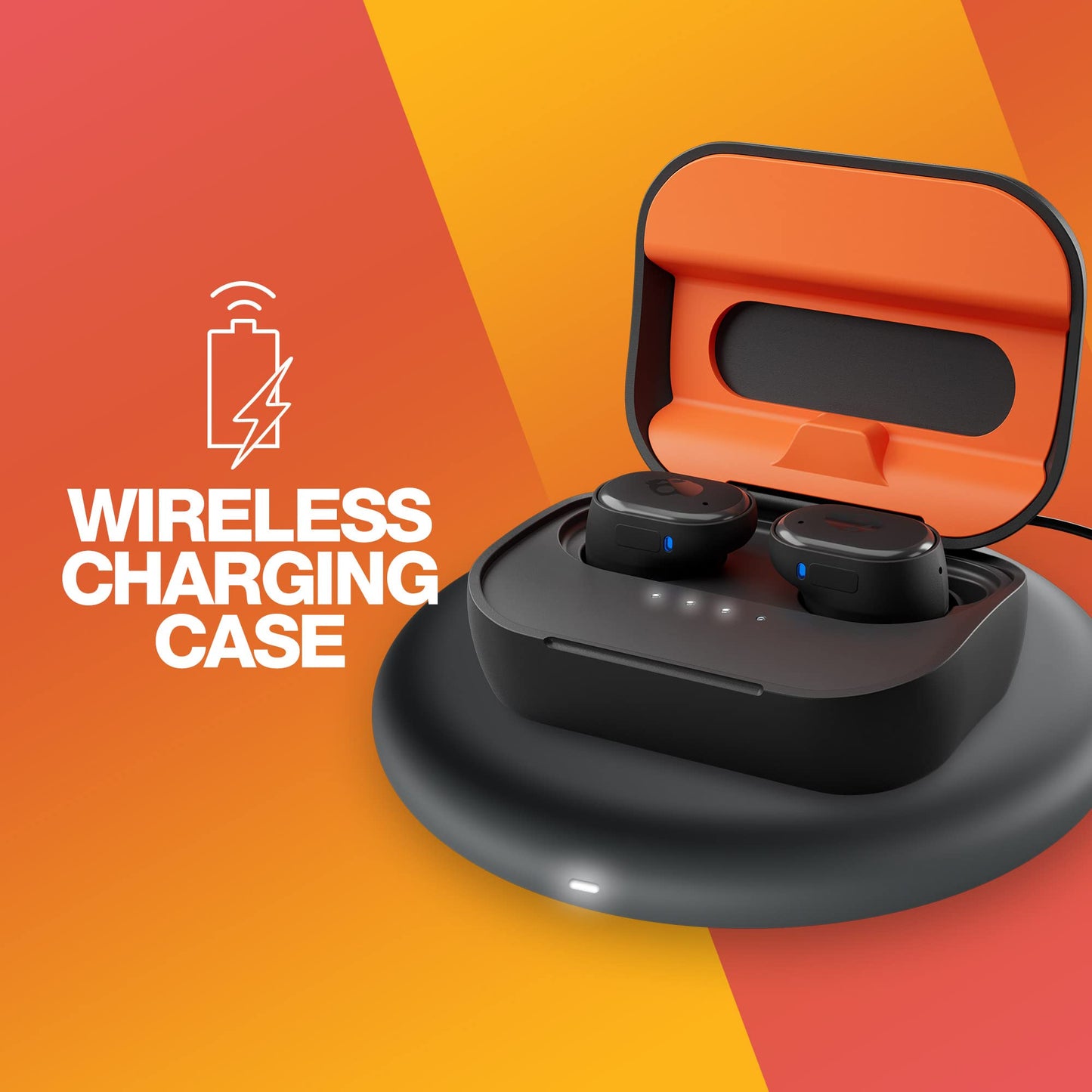 Skullcandy Grind Fuel Wireless In-Ear Bluetooth Earbuds - True Black/Orange