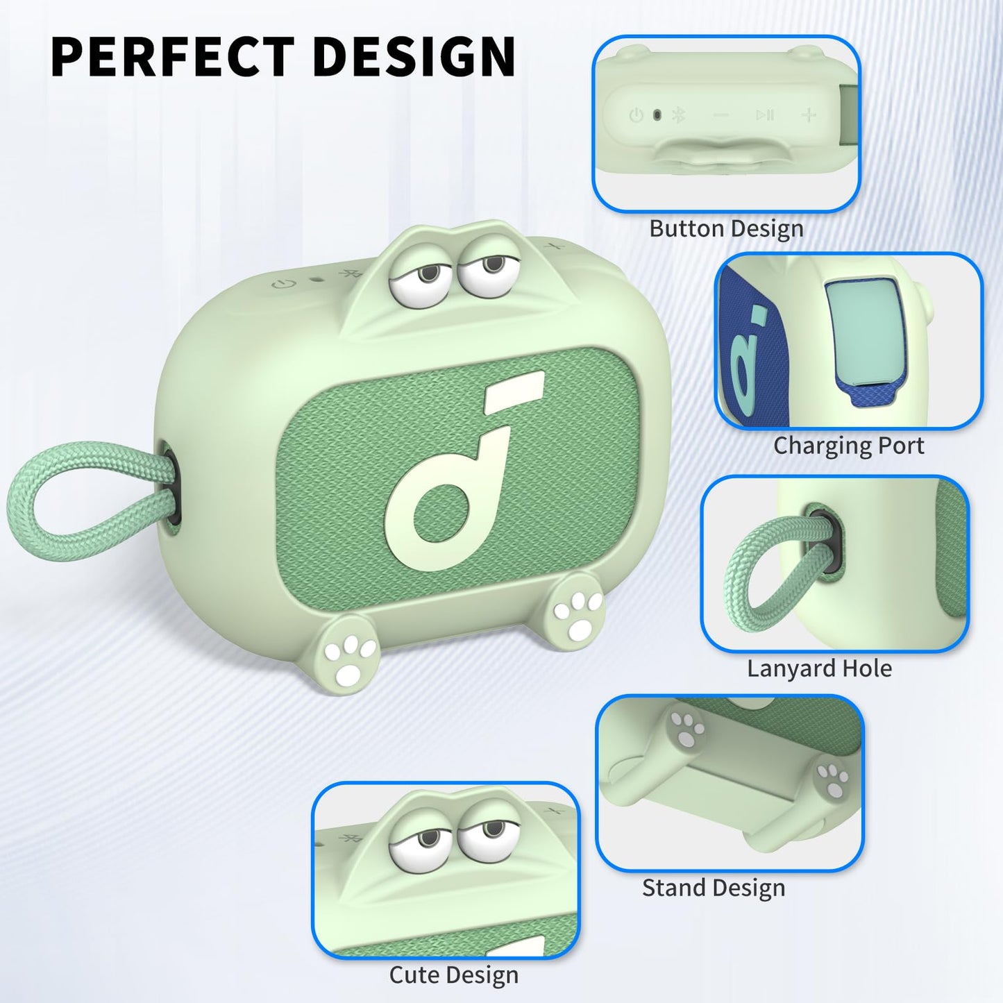 for Anker Soundcore Select 4 Go Speaker Cartoon Cute Silicone Case Cover, Anti Scratch Shockproof Protective Skin Cover Compatible with Soundcore