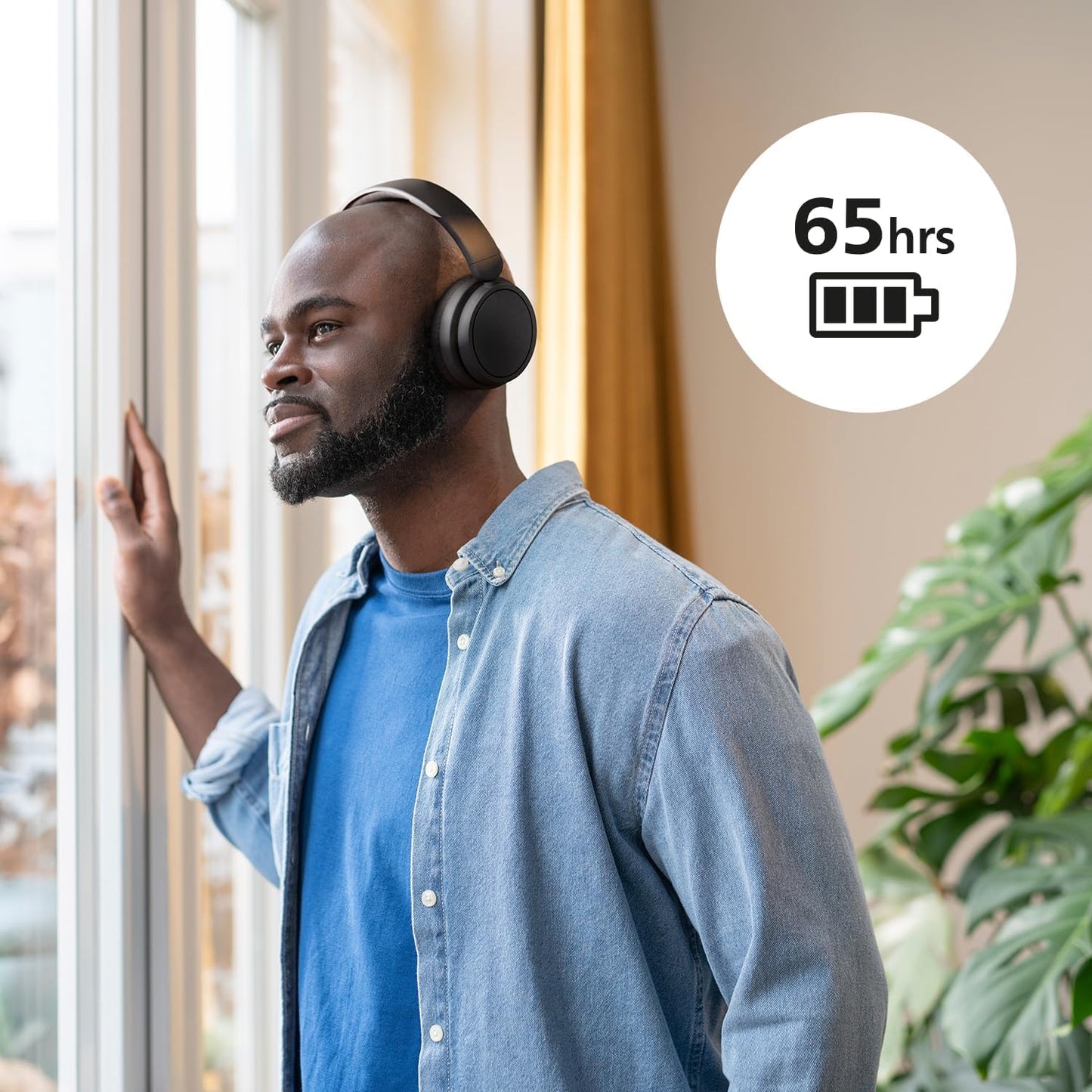 Philips H5209 Wireless Headphones,Over-Ear Bluetooth Headphones with Dynamic Bass,Clear Call, 65 H Battery Life,Fast Charging,Soft Ear Cups…