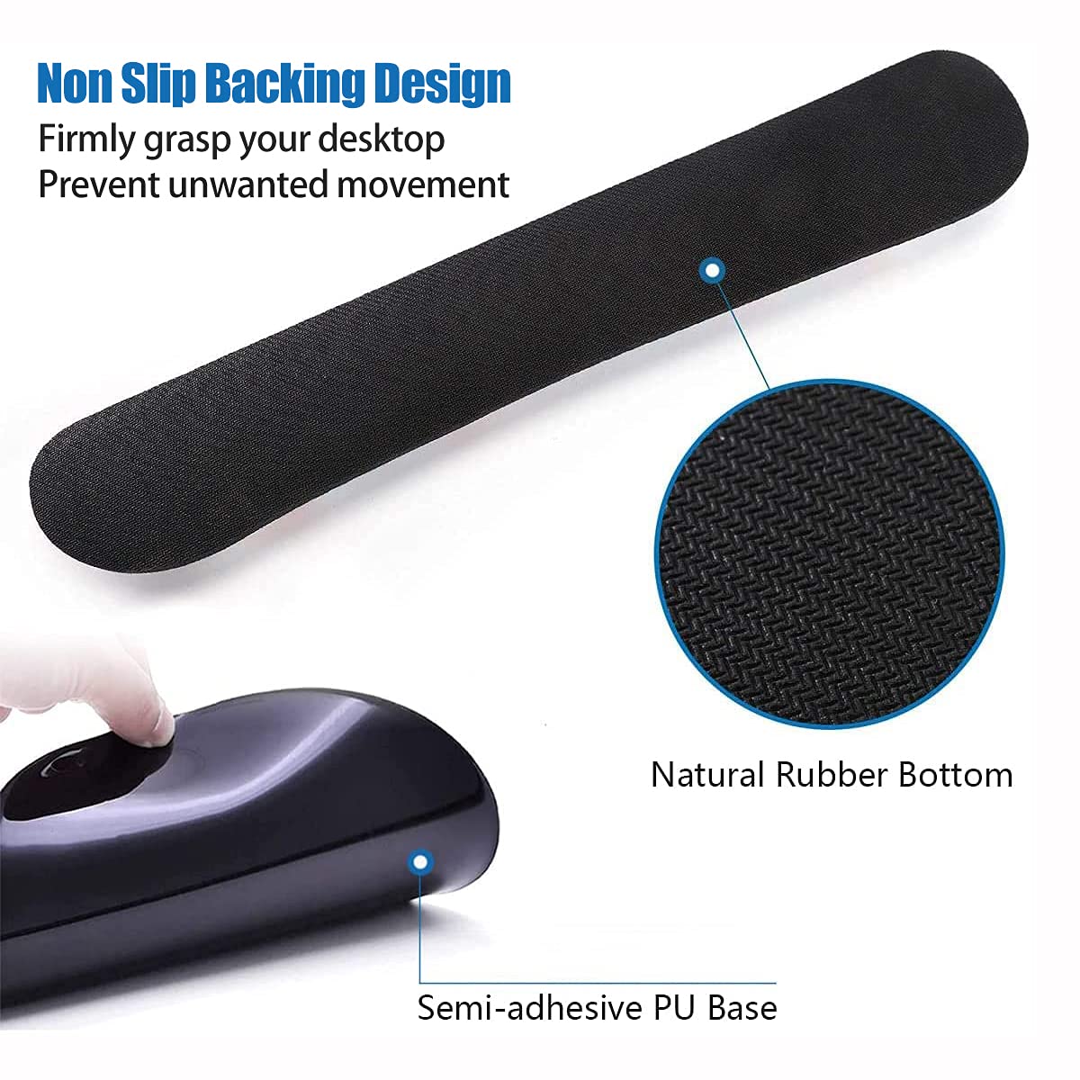 Keyboard Wrist Rest and Mouse Pad Wrist Support Set with Coasters, Non-Slip PU Base Ergonomic Gaming Mousepad for Home Office Working Studying Easy
