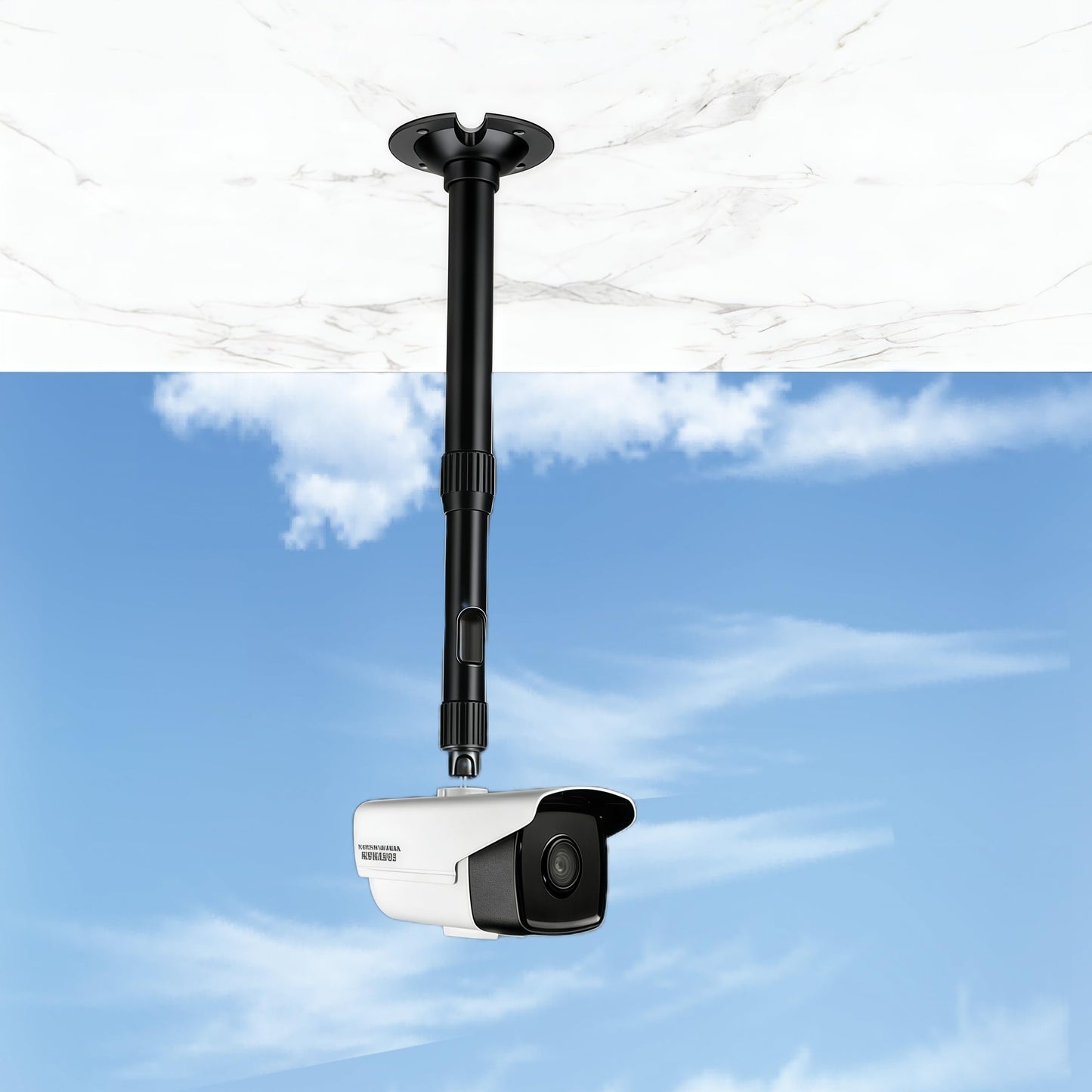 Coolotic Adjustable Telescopic CCTV Camera Mount Bracket - Wall & Ceiling Compatible for Surveillance Bullet Cameras, IP Cameras & More