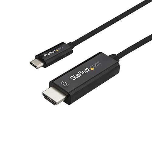 StarTech.com 6ft (2m) USB C to HDMI Cable - 4K 60Hz USB Type C to HDMI 2.0 Video Adapter Cable - Thunderbolt 3 Compatible - Laptop to HDMI