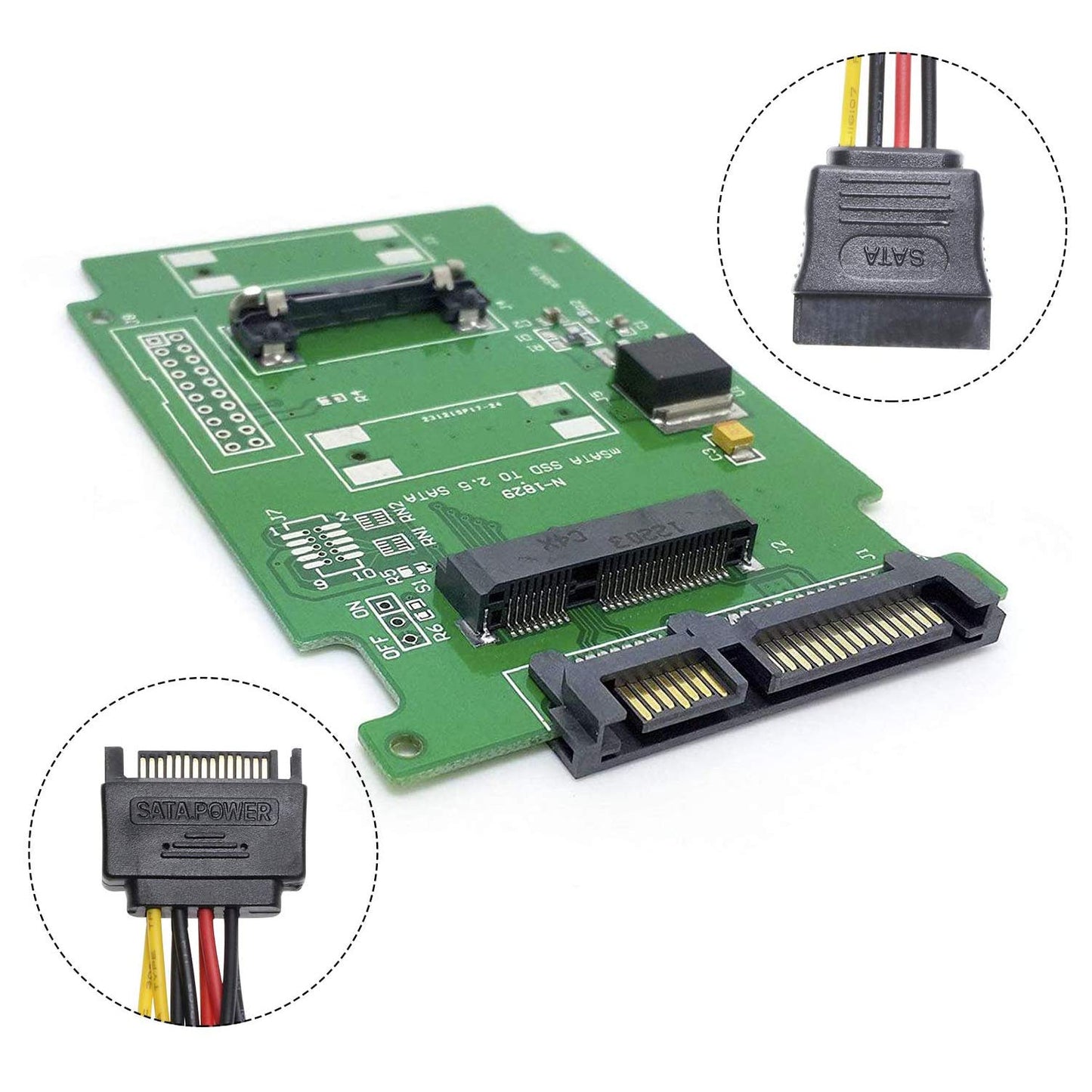 Atneway SATA 15-Pin Power Adapter Cable, SATA 15 Pin Male to SATA 15 Pin Female Power Y-Splitter Extension Cable SATA to SATA Connector (20CM/8inch)