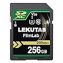 LEKUTAS 256GB SDXC UHS-I Memory Card - Up to 200MB/s Read Speed, C10, U3, V30, 4K UHD, Full-HD & 4K Video SD Card for Canon Nikon Sony Panasonic DSLR