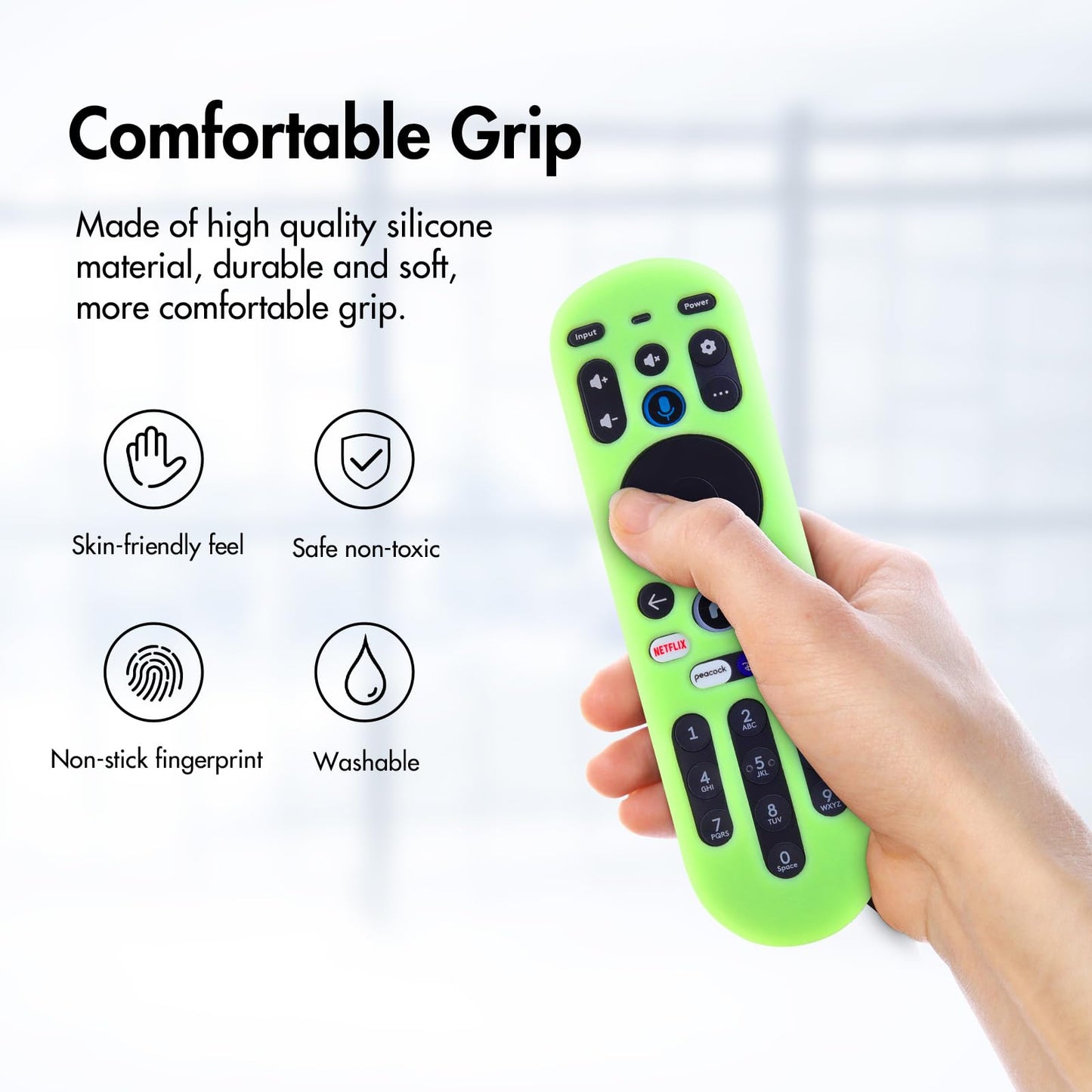 LEFXMOPHY Glow Green Cover for Xumo TV MG3-R34010 PR1 Remote, Silicone Case for Pioneer Xfinity Spectrum Element 764f0000100 Remote Control Protector
