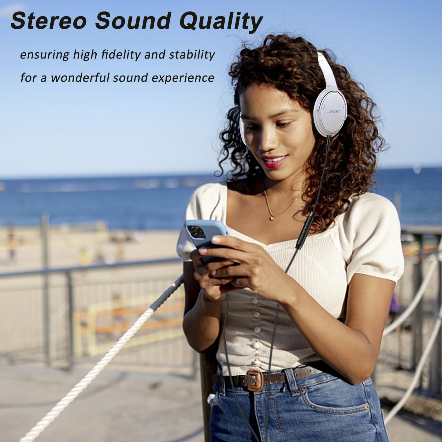 Replacement Headphone Cable for Bose Headset 2.5mm to 3.5mm Male Audio Cable Headphone Aux Cord Compatible with Bose QC25, QC35, QC45, NC700, JBL…