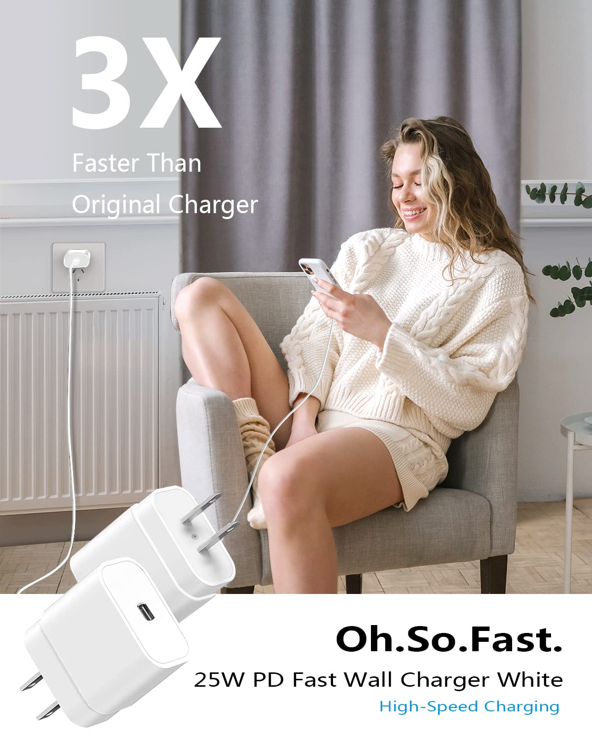 25W USB-C Power Adapter Charger - 2 Pack Type C Fast Charger Compatible with Samsung Galaxy S26 Ultra/S26/S26+/S25 Ultra/S25/24 Ultra/S24/S23