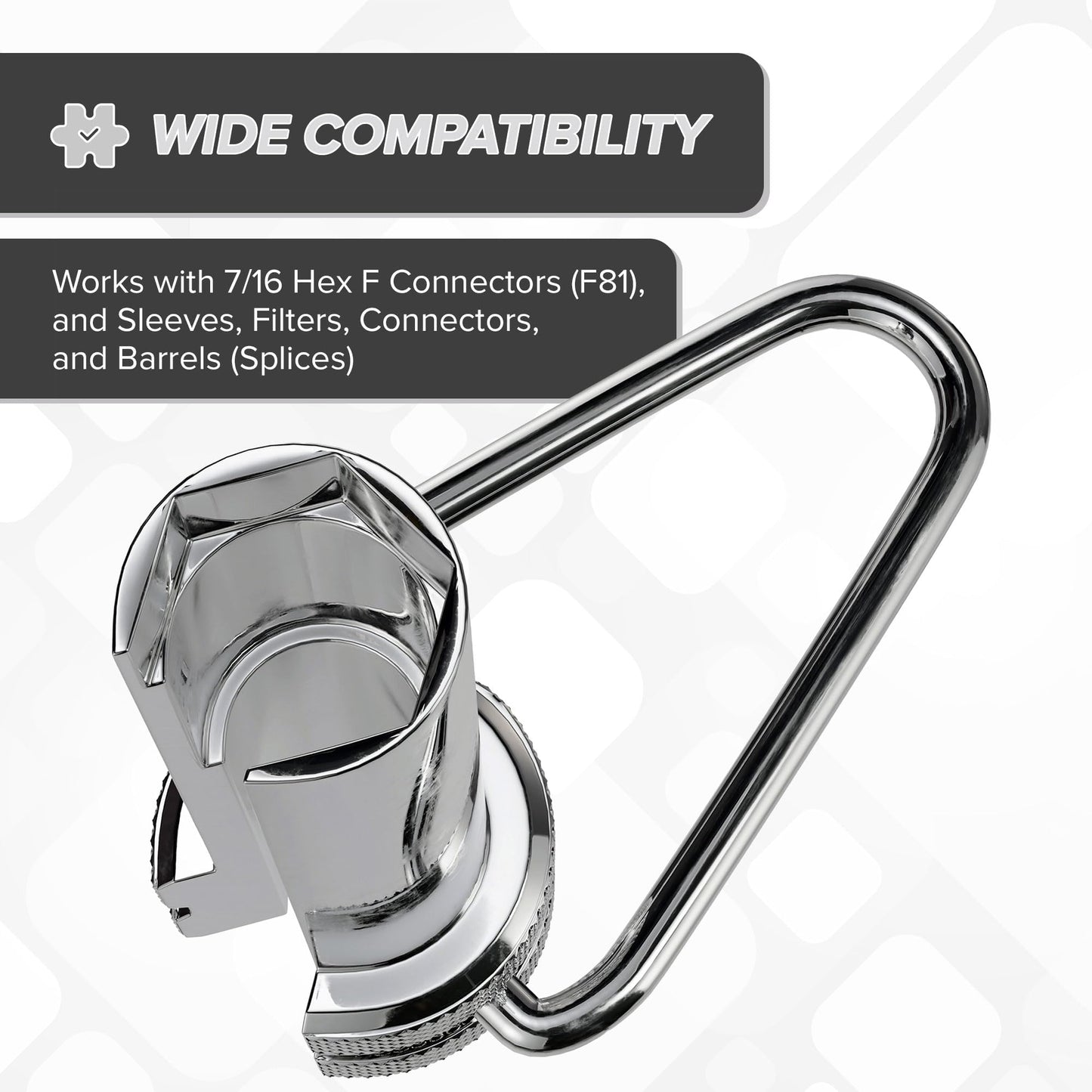 THE CIMPLE CO Coaxial Cable Wrench and Security Key - Coax Shield Adapter Tool for Filter Removal, Tightening and Loosening F-Connectors