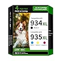 934XL/935XL Ink Cartridge 4-Pack Replacement for HP 934 and 935 Combo Pack Compatible with HP Officejet Pro 6230 6830 6835 Officejet 6800 6812 6815