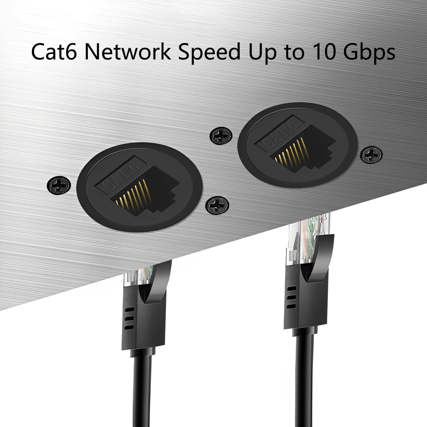 YiKaiEn RJ45 Panel Mount Adapter - 8P8C Female-to-Female Connector, Compatible with CAT6A/CAT6/CAT5E/CAT5, XLR/D-Panel Mountable, Network Port
