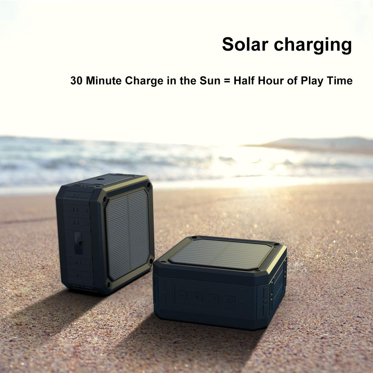 ABFOCE Solar Speaker Portable IPX6 Waterproof Bluetooth Speakers 15 Hours of Playtime Rich Stereo Bass Shockproof Dustproof for Home and Outdoor