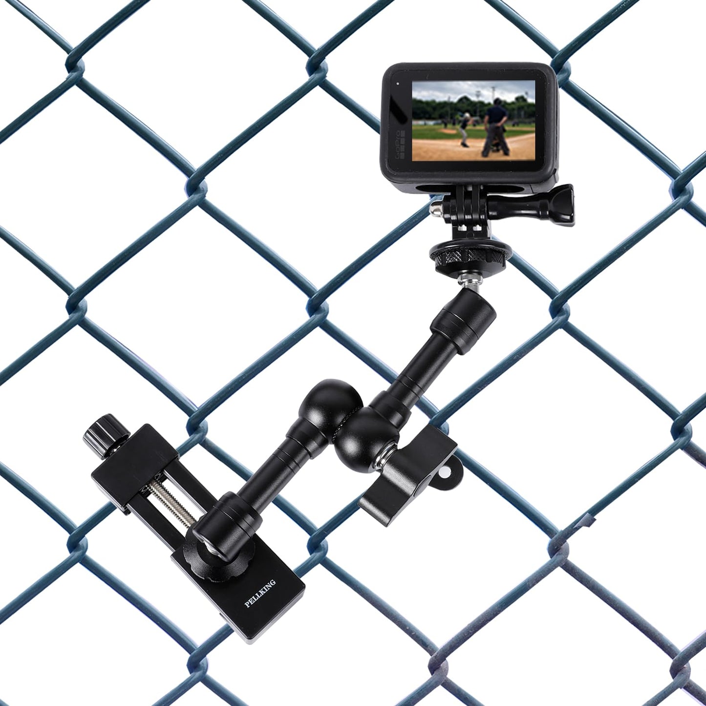 PellKing Osmo Pocket 3 Fence Mount for Live Streaming, Fence Holder for Osmo Pocket 3 Mounting Kit with Protective Cage Frame for Game Changer
