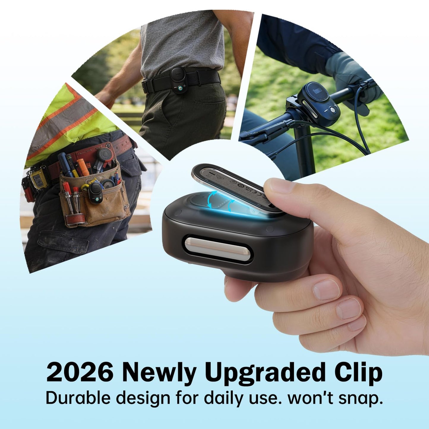Divoom Itour-S Wearable Bluetooth Speaker, IP67 Waterproof Dustproof, Portable Small Clip-On Bluetooth Speaker, 10H Playtime, for Kitchen, Work