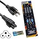 HQRP AC Power Cord and Remote Control Compatible with LG 55LN5100 55LN5200 55LN5310 55LN5400 55LN5600 55LN5700 HDTV LCD LED Plasma TV