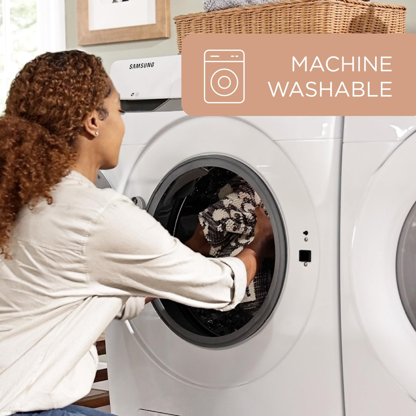 TOWN & COUNTRY EVERYDAY Walker Damask Medallion Everwash™ Washable Multi-Use Decorative Rug, Tufted Kitchen Rug, Low-Profile Door Mat, Bath Rug…