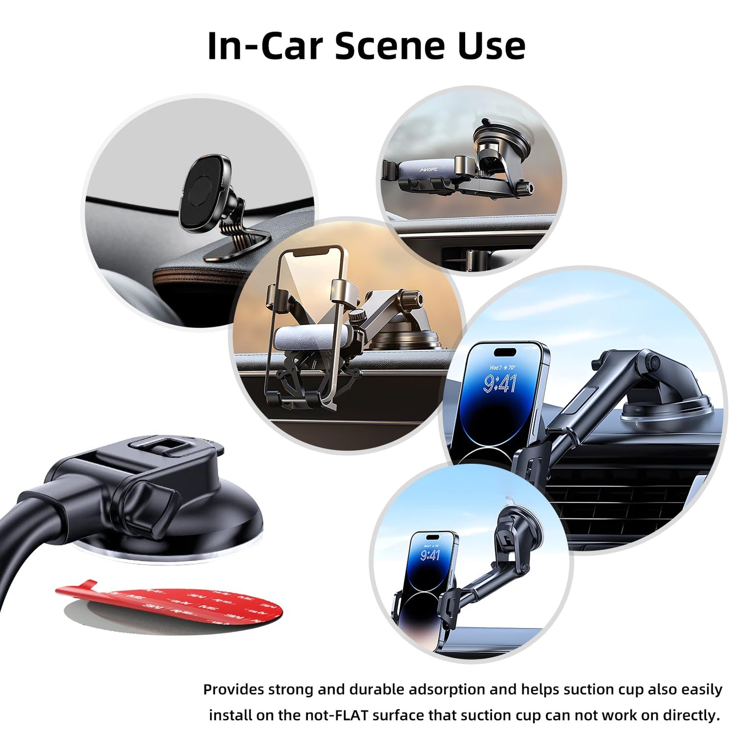 Crymow Double Sided Adhesive Pads.Sticky Dash Cam Mounting Tape.Car Mount Sticky Pad Replacement.Heavy Duty Tape Sticker for Cars Dashboard & Daily