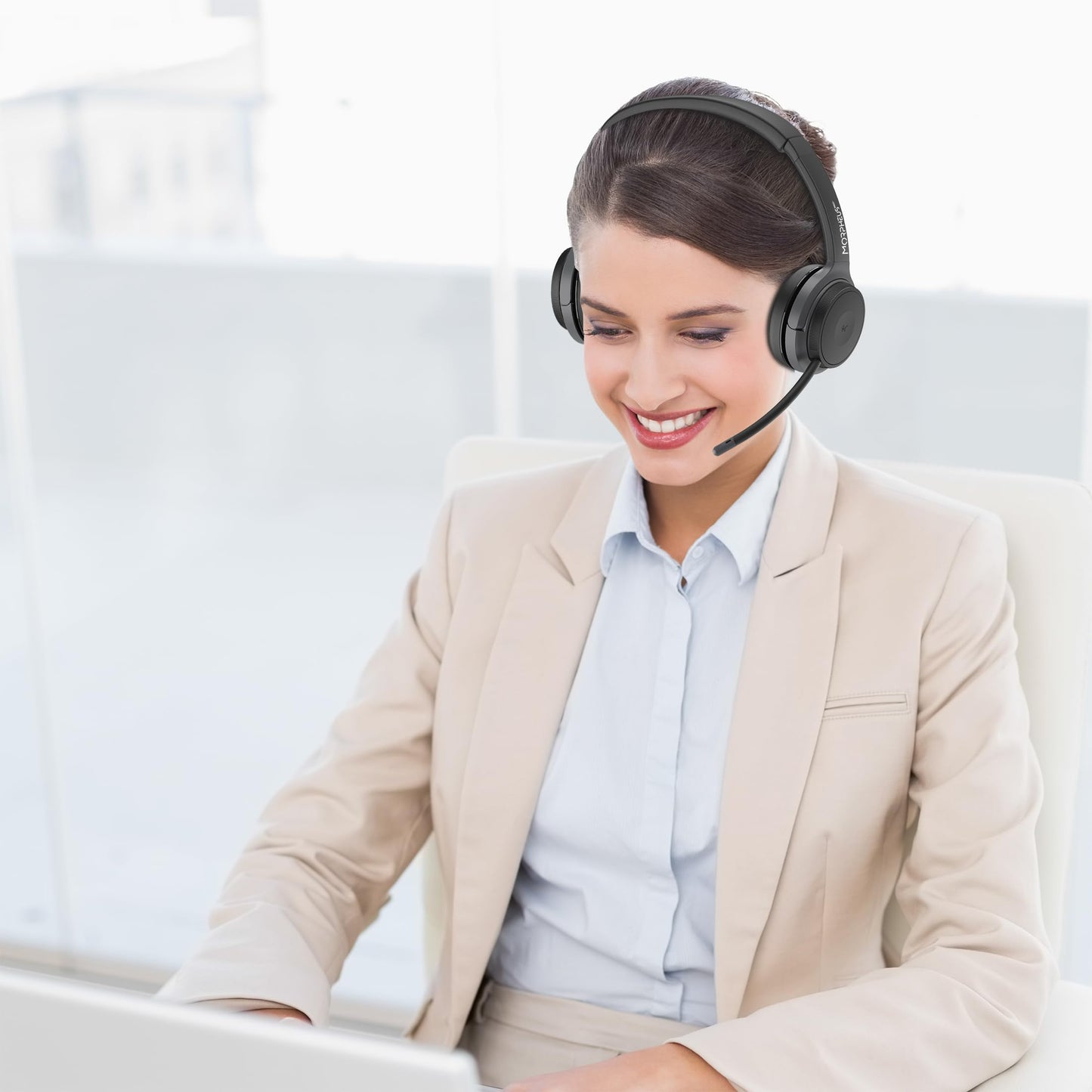 Morpheus 360 Advantage Wireless Headset with Detachable Boom Mic - CES Award-Winning Bluetooth Headset with Microphone, Noise Cancelling Headphones
