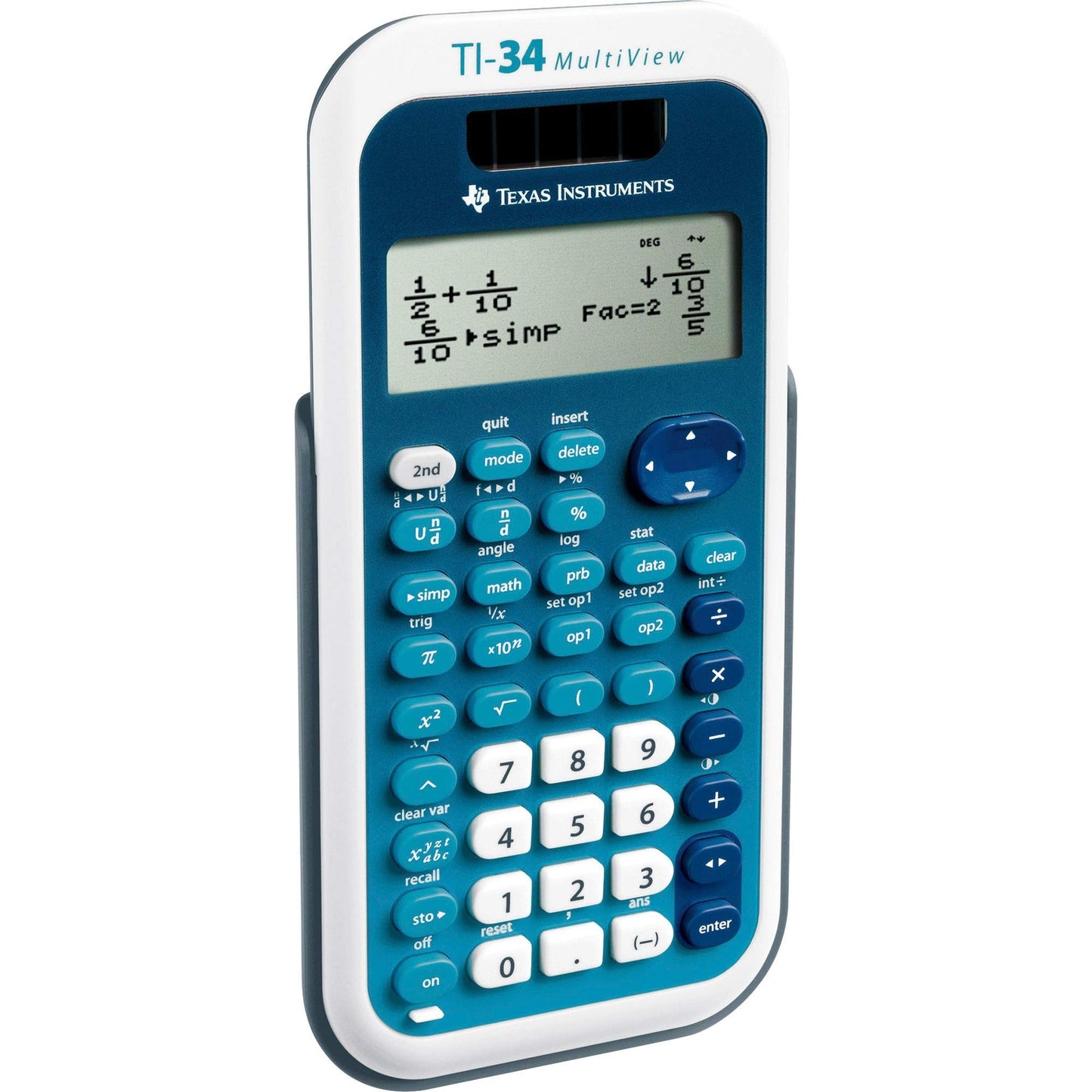 Texas Instruments, Inc TI34MV Scientific Calculator,4-Line,Dual Pwr,3-1/5-Inch x6-1/10-Inch x3/4-Inch,BE