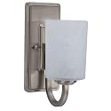 RecPro RV Side Wall Sconce Light | Satin Nickel | Frosted Glass | 110V