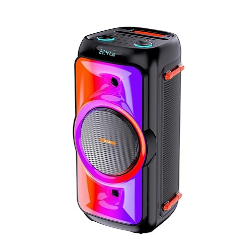 QAU Bluetooth Speaker 160W Peak Large Stero Sound for Outdoor,Deep Bass,TWS,Loud with Lights,Portabe Wireless Big Speakers with Long