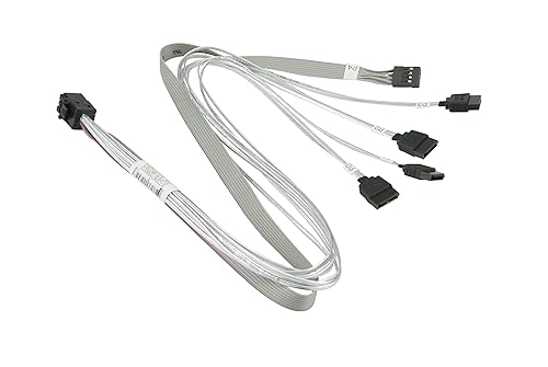 Supermicro CBL-SAST-0616 50cm Mini-SAS HD to 4X SATA Internal Cable w/ 50cm SB