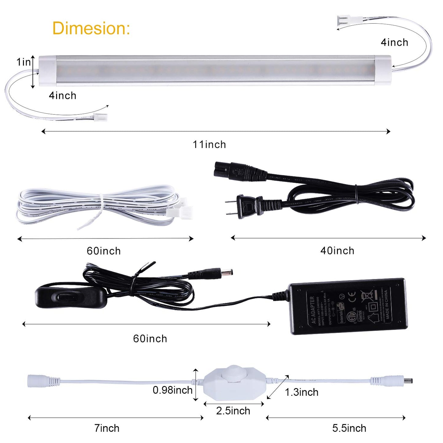 LABOREDUCER LED Under Cabinet Lighting Plug in Warm White 6 Pack,12inches Bar Dimmable Under Cabinet Lights, Under Counter Lights for Kitchen Ultra