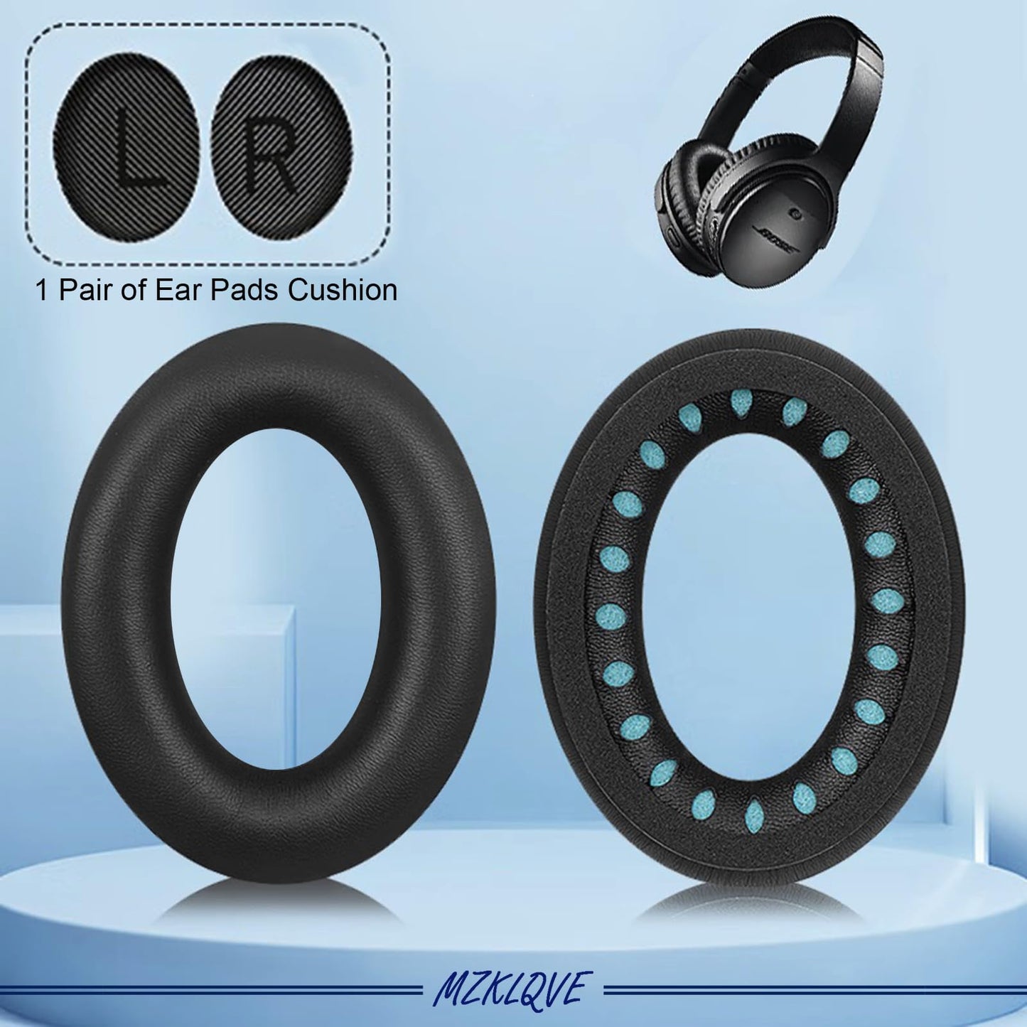 QC35 Ear Pads - Replacement Earpads Ear Cushions for Bose QuietComfort 35 II and QC35 Headphones & More(Black)