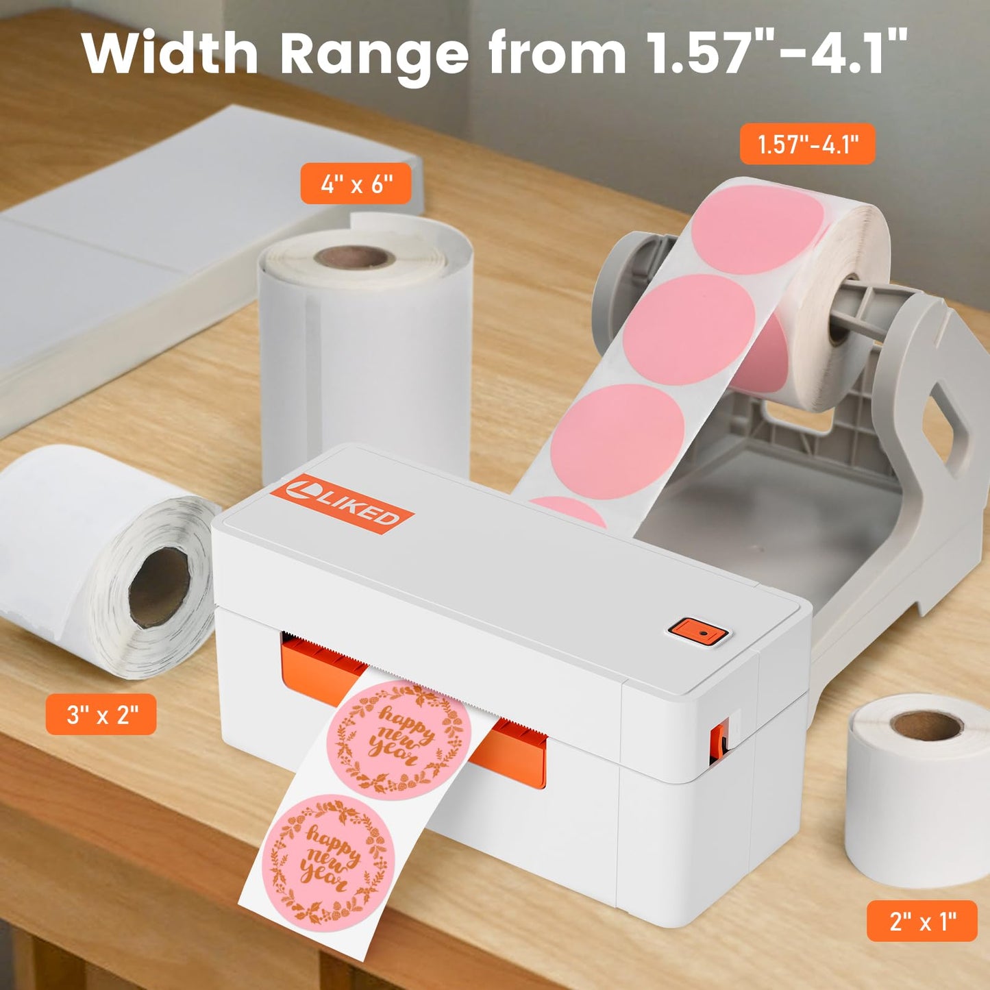 L LIKED Wireless Thermal Label Printer 4x6 - Bluetooth WiFi Shipping Label Printer for Small Business, Long-Life Print Head (Over 650,000 4x6 Labels)