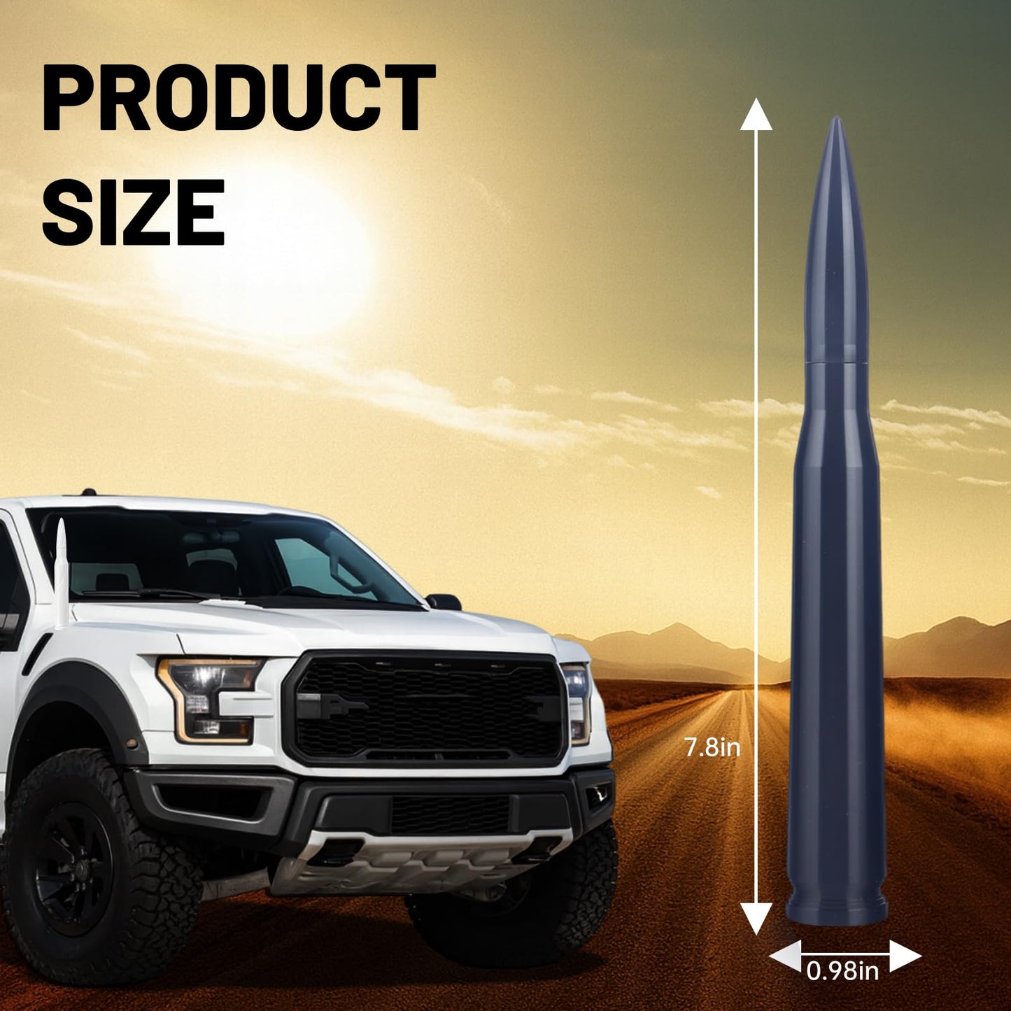 Bullet Antenna 50 Car Bullet Antenna,Compatible Silverado 1500 Ford F150 Dodge Ram 1500 GMC Sierra 1500 Ranger Short Replacement Antena para Carro